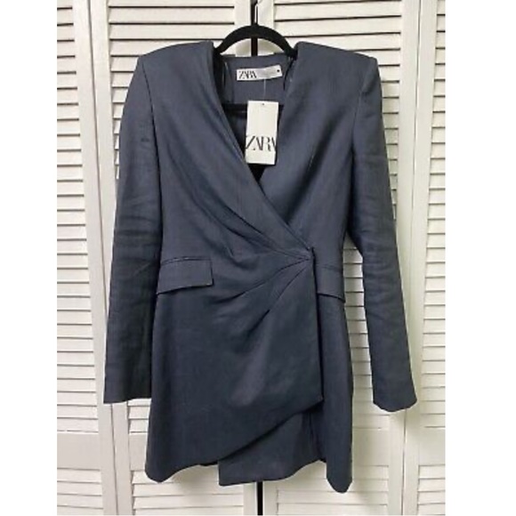 ZARA DRAPED JACKET DRESS - Picture 3 of 7